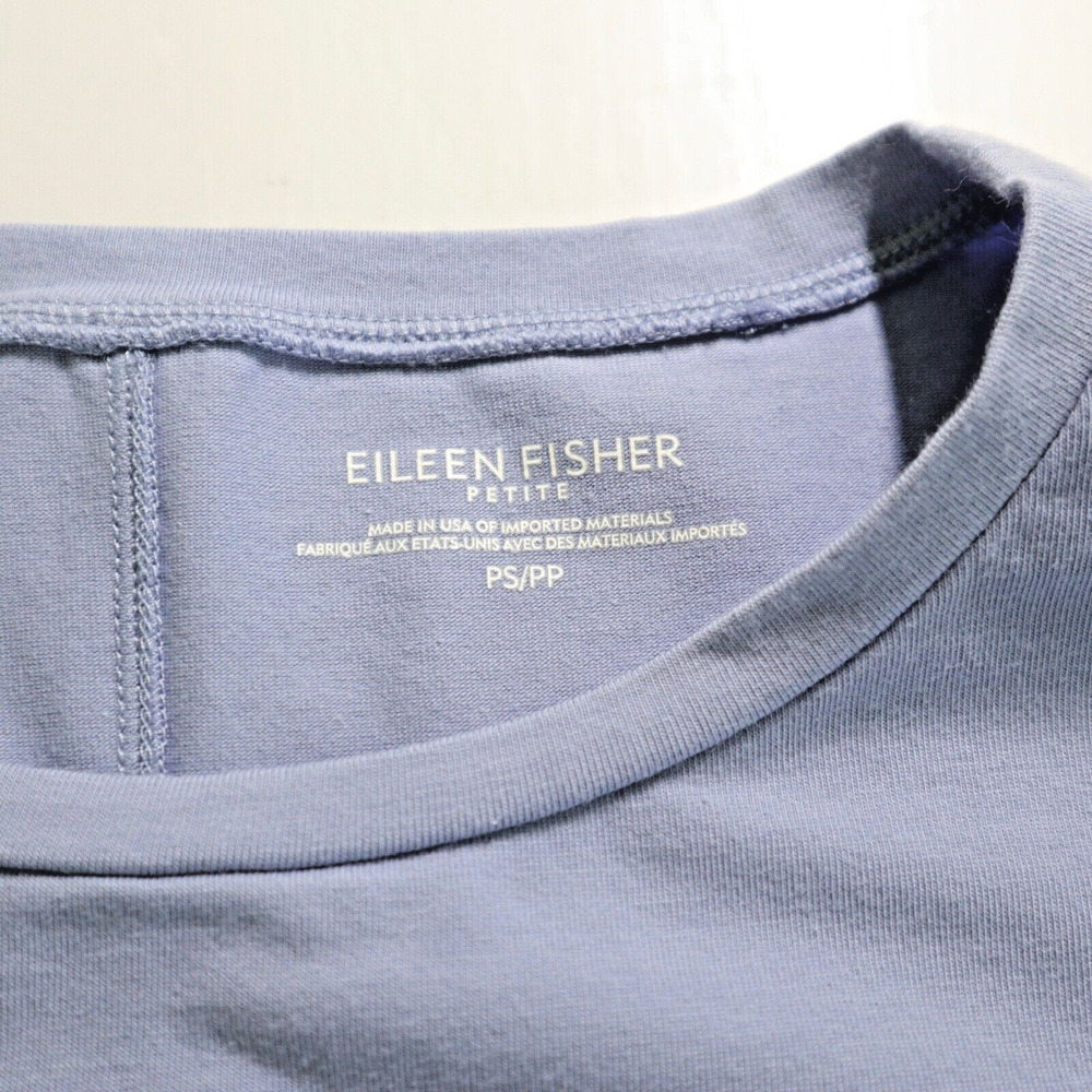 Eileen Fisher Size Petite S Traceable Organic Cotton Stretch Dress Blue - Picture 8 of 9